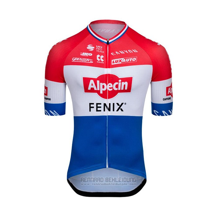 2022 Fahrradbekleidung Alpecin Fenix Rot Wei Blau Trikot Kurzarm und Tragerhose